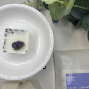 Sweet Dreams Wax Melt: Lavender and Chamomile Scented, Amethyst Infused - Natural Soy Wax - Cruelty - Free - UK Crafted