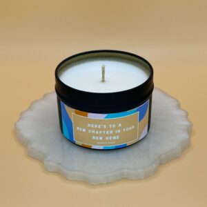 New Home Gift | Housewarming Gift | Here's To A New Chapter In Your New Home | Housewarming Present | Candle Gift